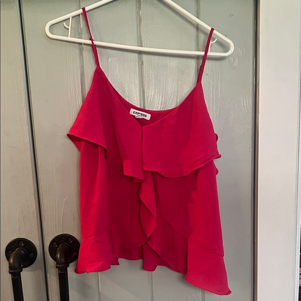 Express Hot Pink Ruffle Camisole